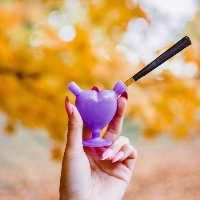 Happy Buds PURPLE HEART Mini Joint Blunt Bubbler