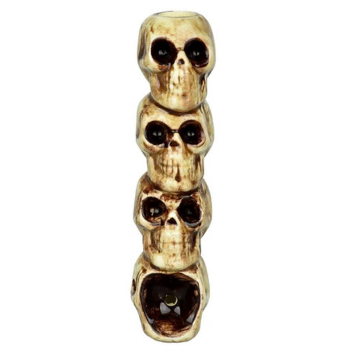 Wacky Bowlz Skulls Ceramic Hand Pipe | 3.75"