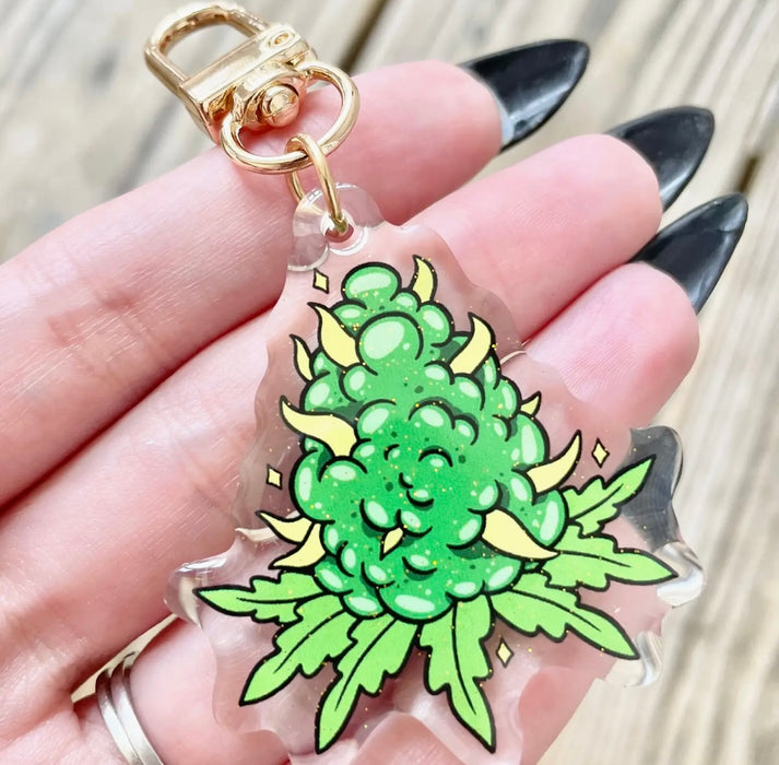 lilxbun Green Nug 2" Acrylic Glitter Keychain