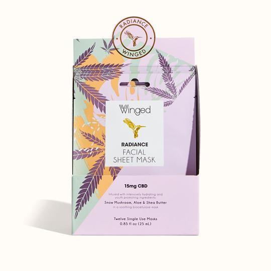 WINGED WOMEN'S WELLNESS Radiance cbd Facial Sheet Mask 15mg