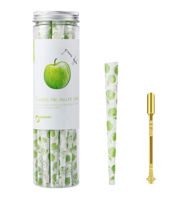 Ornate Ocean Flavored Pre Rolled Cones 50 Pack (GREEN APPLE)