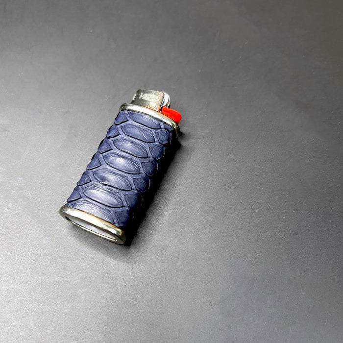 Haus of Topper Objects Mini Lighter Cover in Navy Python