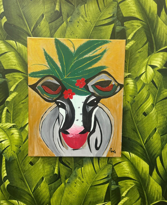 SOLEIL BRIS LARGE CANVAS PAINTING - GOLDEN COW