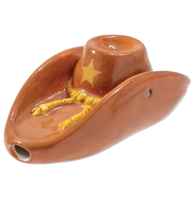 Wacky Bowlz Cowboy Hat Ceramic Pipe | 4"