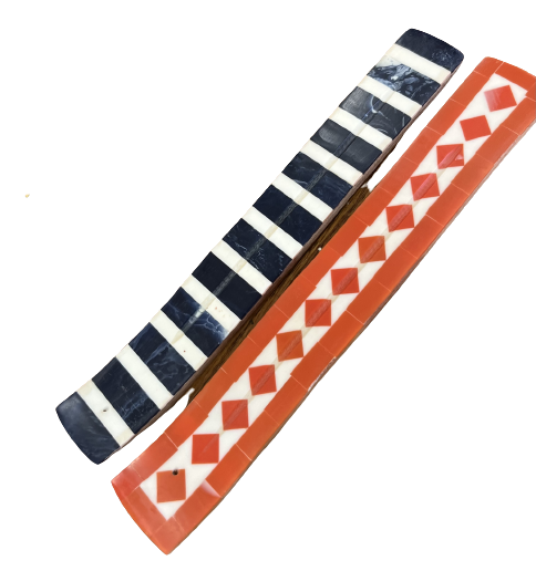 Resin Incense Burner - 10.5" RED TILE PATTERN