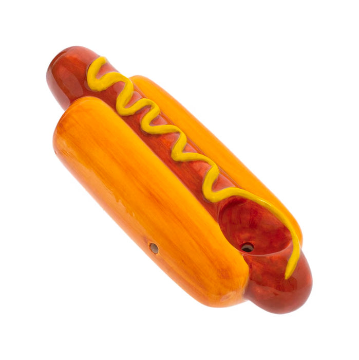 Wacky Bowlz Hot Dog Ceramic Hand Pipe | 4.5"