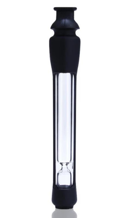 Portable One Hitter with Colorful Silicone Covered Pipe in Black 4"