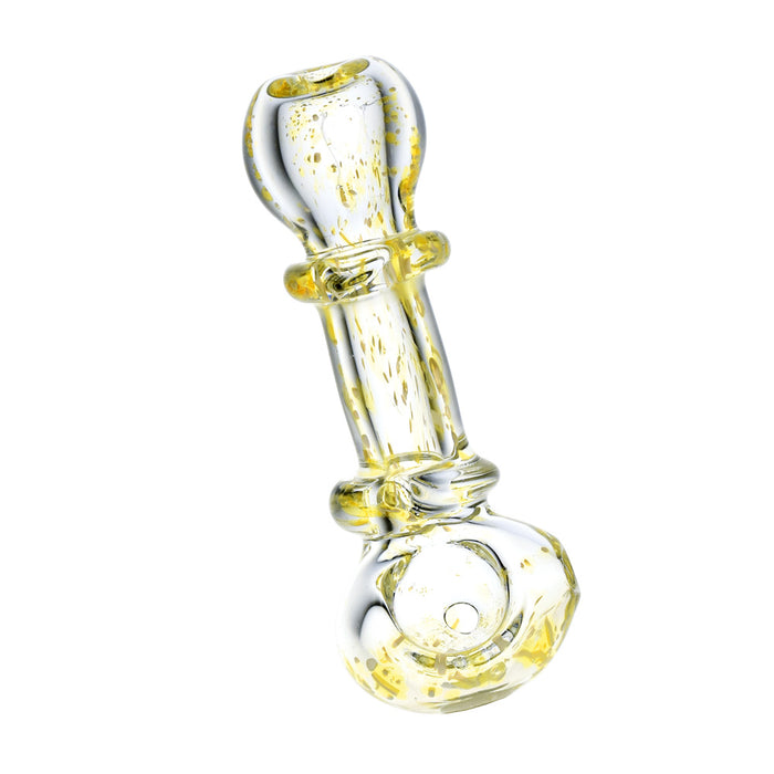 Shattered Reflections Clear Glass Hand Pipe | 4" YELLOW