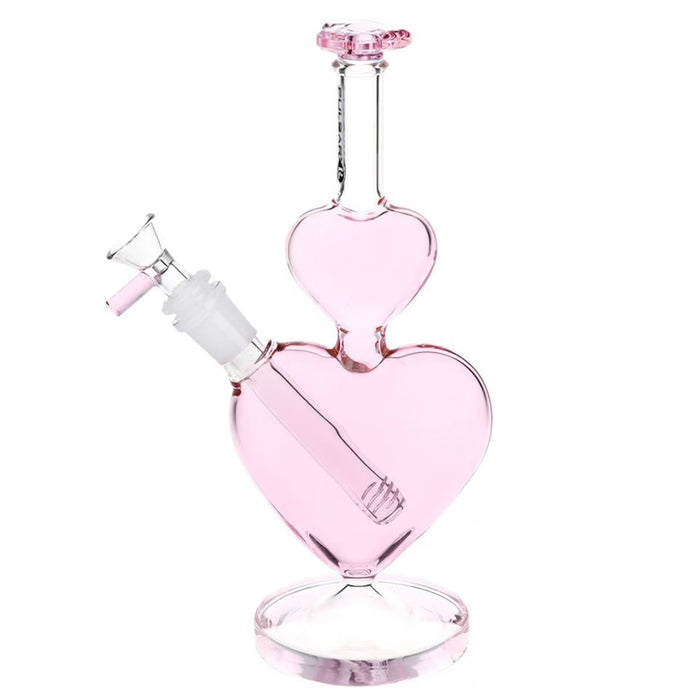 Pulsar Stacked Hearts Glass Water Bong | 10" | 14mm F