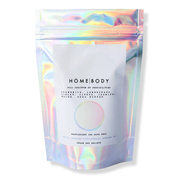 HOMEBODY Under 50MG CBD "Full Spectrum of Possibilities" Pearlescent CBD Bath Bomb Soak: 5oz. MINI