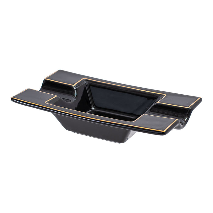 Lucienne Two-Person Ceramic Cigar Ashtray BLACK
