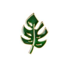 Happy Buds Green Palm Leaf Brooch Pin