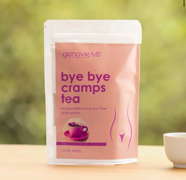GenovieMD Bye Bye Cramps Tea, 10 Tea Bags Ease Menstrual Comfort