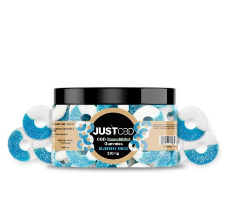 JUST CBD CBD BLUEBERRY RINGS Gummies 250mg Jar