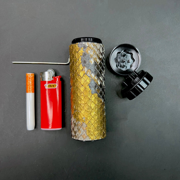 HAUS OF TOPPER OBJECTS Gold Leafed Python Black Dugout
