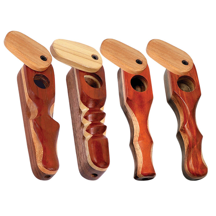 Padauk Wood Spoon Pipe w/ Swivel Lid | 3.75"