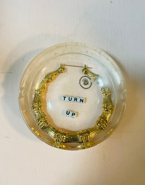 D and S Craftworks Hand Made Bamboo Hoop Resin Ashtray "Turn Up"
