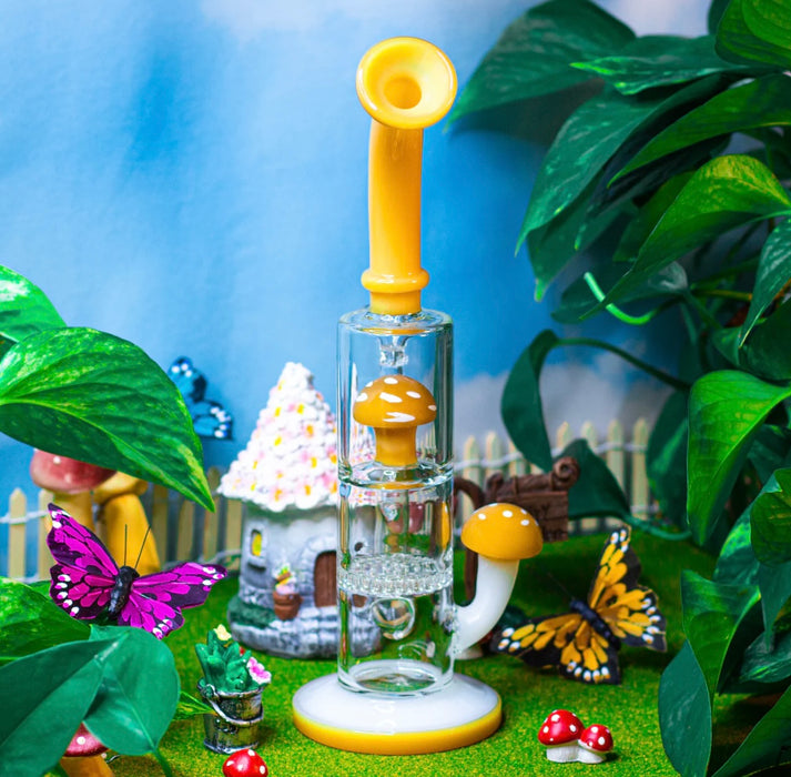 BURNING LOVE Yellow Mushroom Water Pipe