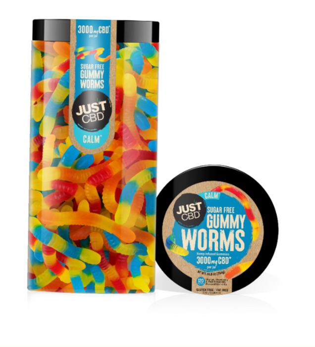 Just CBD 3000 MG Sugar Free Worm Gummies