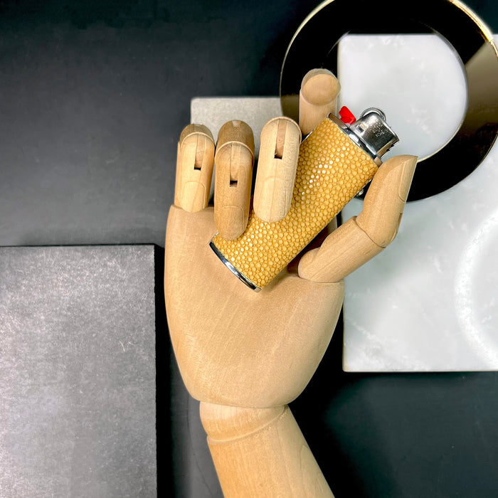 Haus of Topper Objects Sand Shagreen Classic Bic Lighter Cover (includes lighter)