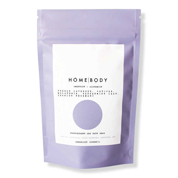 HOMEBODY Under 50MG CBD "Amethyst + Alchemist" Pearlescent CBD Bath Bomb Soak: 5oz. MINI