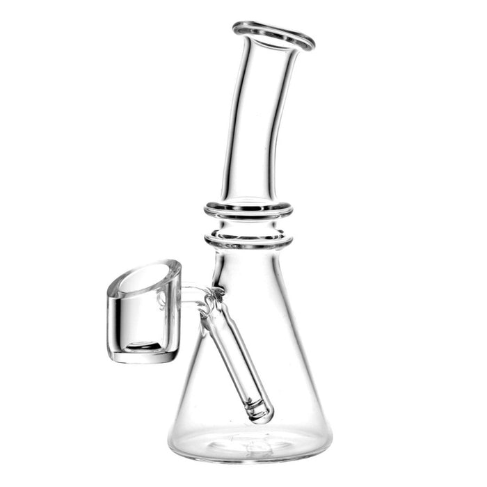 Happy Buds Mini All-In-One Quartz Oil Rig - 5" | Angle Cut Banger