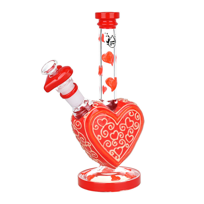 Pulsar Victorian Valentine's Day Glow in the Dark Water Pipe | 10" | 14mm F