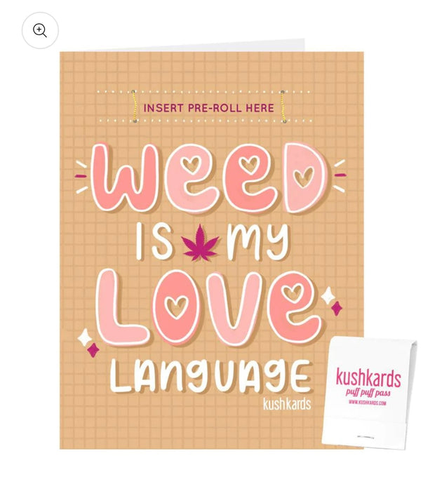 KUSHKARDS Love Language Cannabis Greeting Card with One Hitter