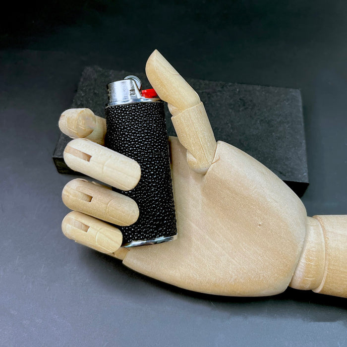 Haus of Topper Objects Black Shagreen Classic Lighter Case