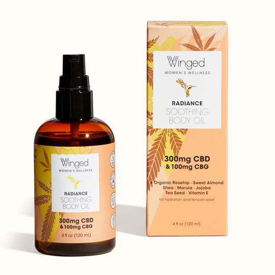 WINGED WOMEN'S WELLNESS Radiance CBD Soothing Body Oil 300mg CBD & 100mg CBG