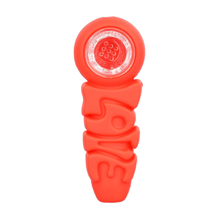 LOVE Silicone Hand Pipe | 4" | RED
