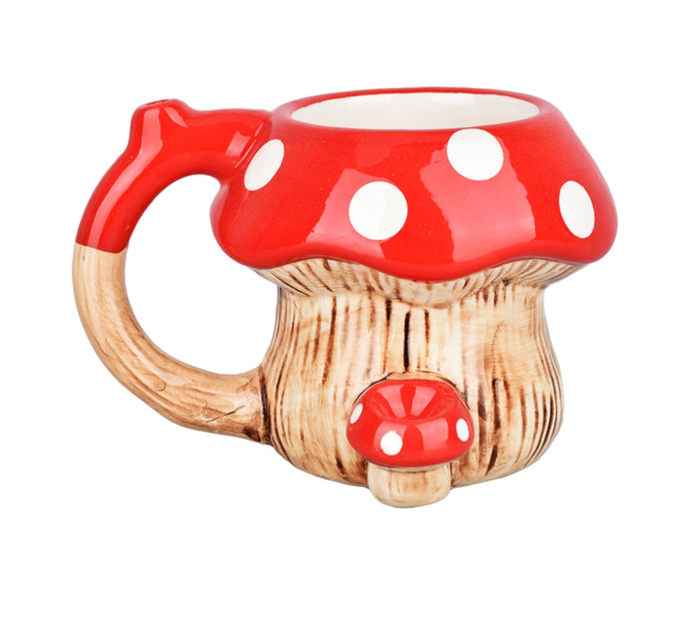 Red Mushroom Ceramic Pipe Mug | 6oz