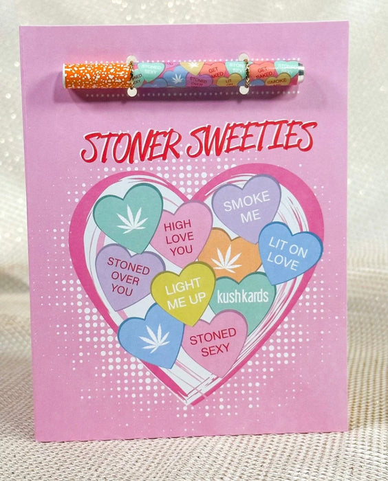 KUSHKARDS Stoner Sweeties Valentine's Day Cannabis Greeting Card with One Hitter