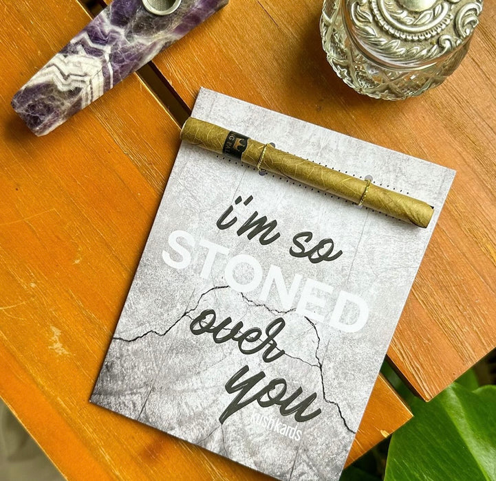 KUSHKARDS Stoned Over You Cannabis ONE HITTER Greeting Card