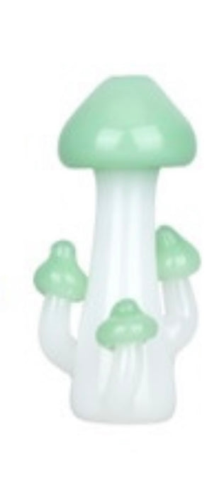 Mushroom Quartet Chillum | 3" | GREEN