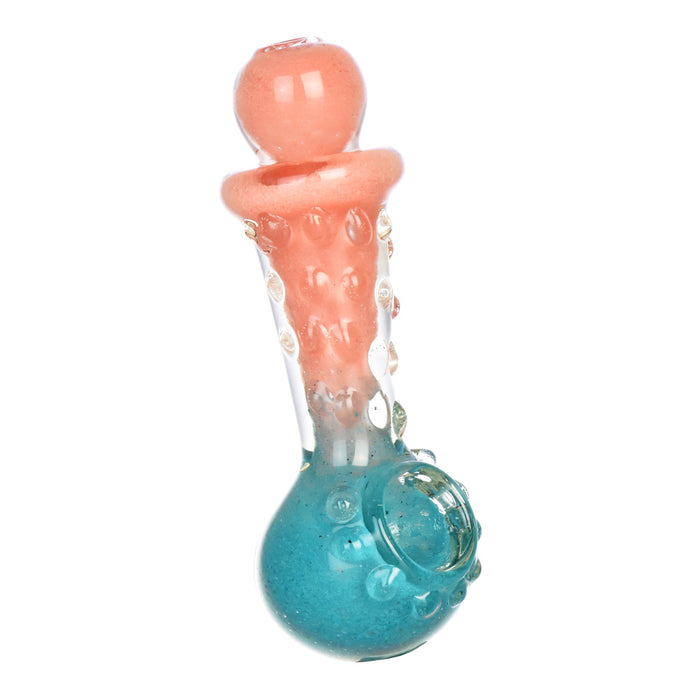 Pastel Ombre Textured Glass Hand Pipe w/ Marbles | 4.5"