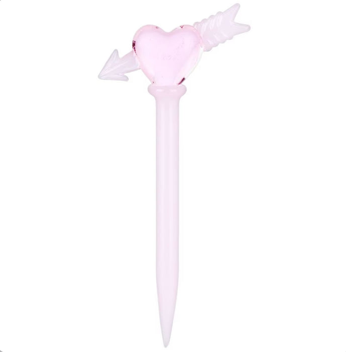 Cupid Heart Glass Dab Tool | 4.5" PINK
