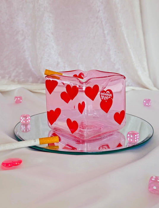 BURNING LOVE Pink Dice Ash Tray