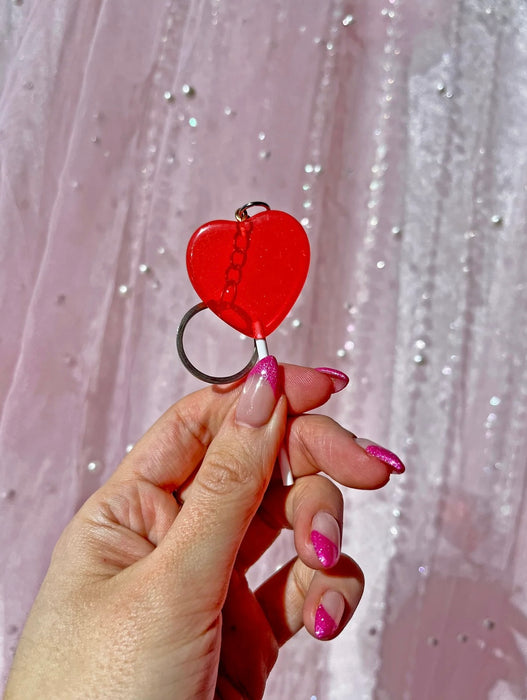 BURNING LOVE Heart Lolli Packing Tool Keychain- Red
