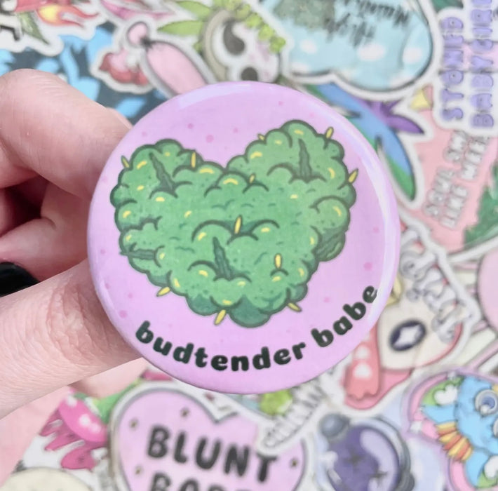lilxbun Pink Budtender Button 1.75”