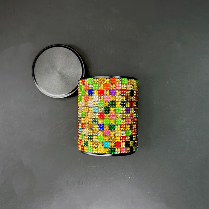 HAUS OF TOPPER OBJECTS Harlequin Crystal Matte Black Stash Canister