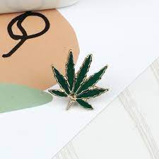 Happy Buds Green Mary Jane Leaf Brooch Pin