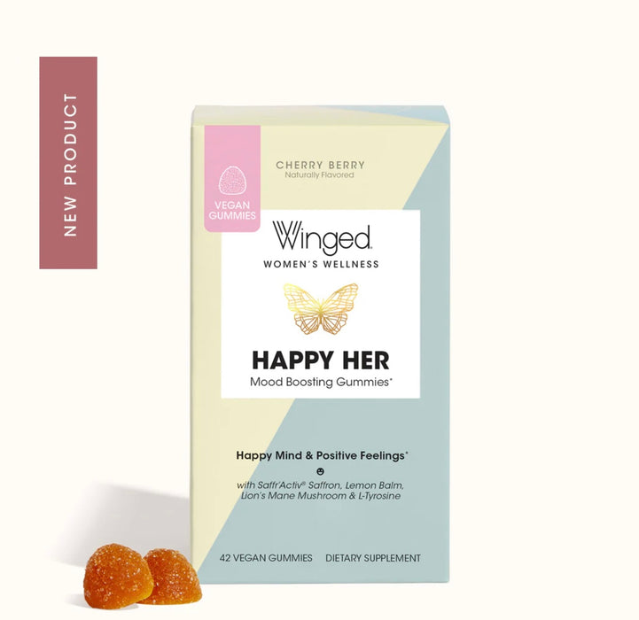 WINGED WOMEN'S WELLNESS Happy Her Mood Boosting Gummies