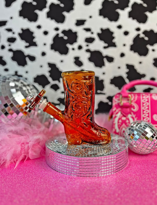 BURNING LOVE Cowboy Boot Bong - Amber