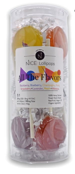 NICE HEMP CO. All the Flavors 5:1 LOLLIPOPS - 6 PACK