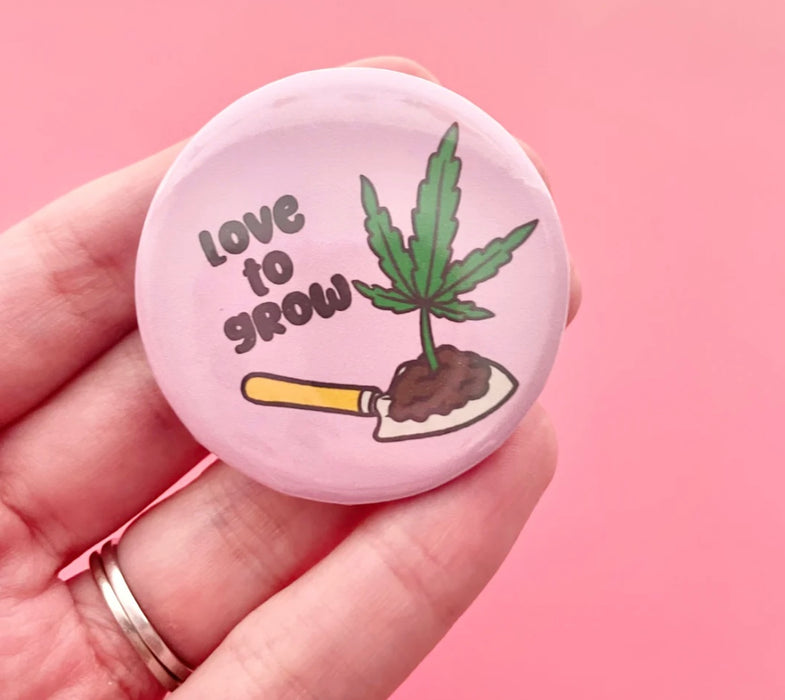 lilxbun Love to Grow Pink Button 1.75"