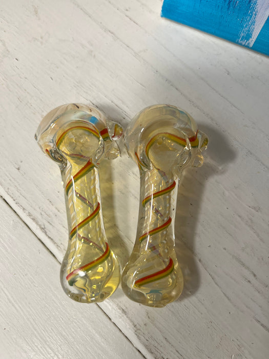 Simple Worked Spoon Pipe | 3.25"-3.5" | RASTA VIBES