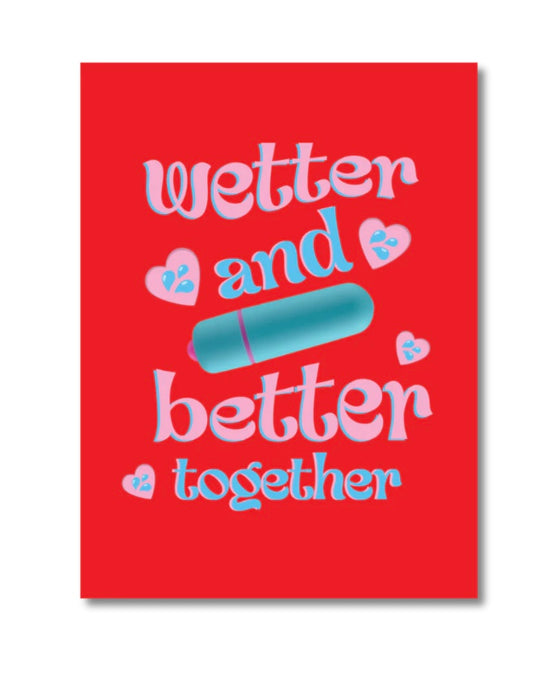 KUSHKARDS Wetter and Better Together Naughty Greeting Card with Bullet Vibrator