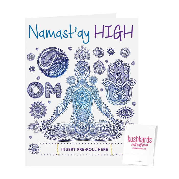 KUSHKARDS NAMAST'AY HIGH CANNABIS GREETING KUSHKARD