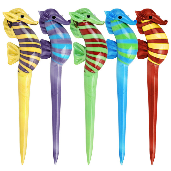 Happy Buds Seahorse Glass Dabber | 4.5" | Colors Vary